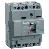 Автоматичний вимикач x160, In=50А, 4п, 18kA, Тфікс./Мфікс. Hager HDA051L