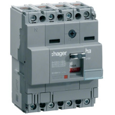Автоматичний вимикач x160, In=63А, 4п, 18kA, Тфікс./Мфікс. Hager HDA064L