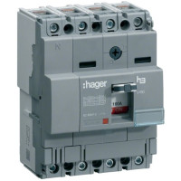 Автоматичний вимикач x160, In=100А, 4п, 18kA, Тфікс./Мфікс. Hager HDA101L