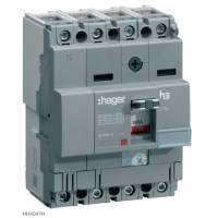 Автоматичний вимикач x160, In=40А, 4п, 25kA, Трег./Мфікс. Hager HHA041H