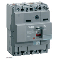 Автоматичний вимикач x160, In=100А, 4п, 25kA, Трег./Мфікс. Hager HHA101H