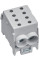 Модульна вводна 1-полюсна клема 2x70/2x50, 160А, сіра, Hager KH70G