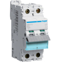 Автоматичний вимикач In=13 А, 2п, B, 10 kA, 2м Hager NBN213