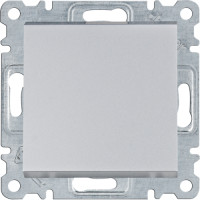 Вимикач одноклавішний 10АХ/230В, срібний, Lumina, Hager WL0012