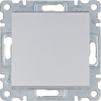Кнопковий вимикач, 1-тактовий, срібний, 10АХ/230В, Lumina Hager WL0112