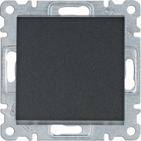 Кнопковий вимикач, 1-тактовий, чорний, 10АХ/230В, Lumina Hager WL0113