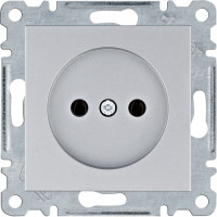 Розетка без заземлення, срібна, 16А/230В, Lumina Hager WL1012