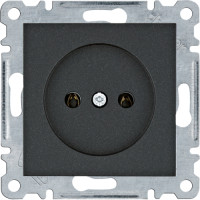 Розетка без заземлення, чорна, 16А/230В, Lumina Hager WL1013