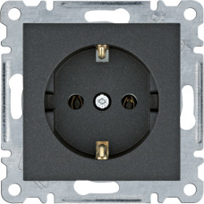 Розетка з з/к, чорна, 16А/230В, Lumina Hager WL1053