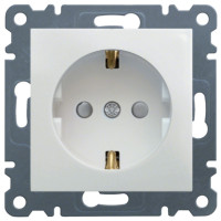 Розетка з з/к з захистом контактів, біла, 16А/230В, Lumina Hager WL1060