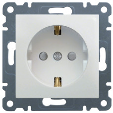 Розетка з з/к з захистом контактів, біла, 16А/230В, Lumina Hager WL1060