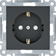Розетка з з/к з захистом контактів, чорна, 16А/230В, Lumina Hager WL1063
