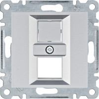 Панель подвійна до RJ12/RJ45/USB/HDMI/F-TYPE, срібна, Lumina Hager WL2322