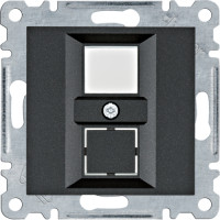 Панель двойная для RJ12/RJ45/USB/HDMI/F-TYPE, черная, Lumina Hager WL2323