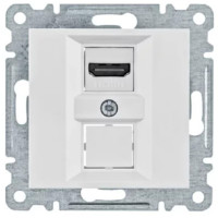 Розетка HDMI з роз'ємом тип А, вер .1.3, біла, Lumina Hager WL2610