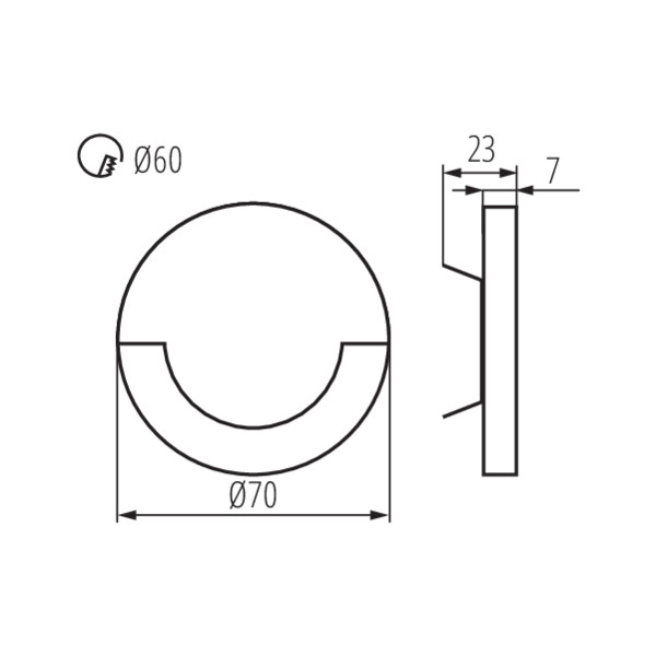 Світильник SOLA LED, 0.8W, 12V DC, 3000K, IP20, нерж.сталь, Kanlux 23100