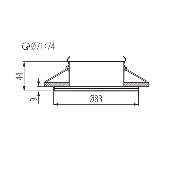 Світильник точковий QULES AC O-C/M, GU10, IP44/20, хром матовий, Kanlux 26304