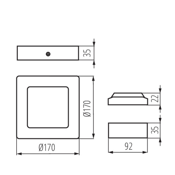 Світильник точковий KANTI LED 12W, 4000K, IP20, білий, Kanlux 28950