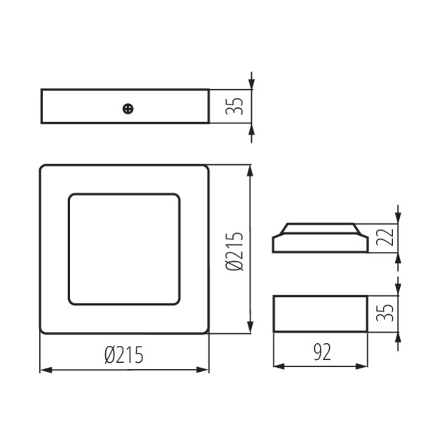 Світильник точковий KANTI LED 18W, 4000K, IP20, білий, Kanlux 28951
