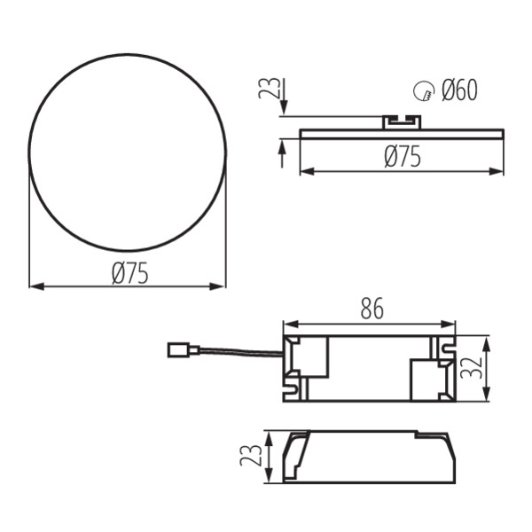 Світильник точковий AREL LED DO 6W-NW, 4000K, IP65/20, білий, Kanlux 29580