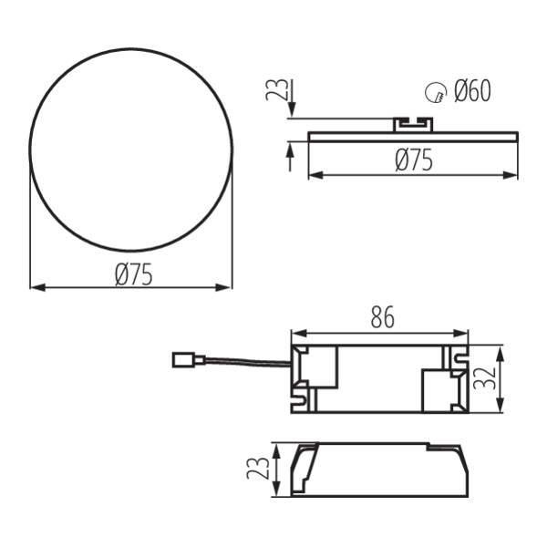 Світильник точковий AREL LED DO 6W-WW, 3000K, IP65/20, білий, Kanlux 29581