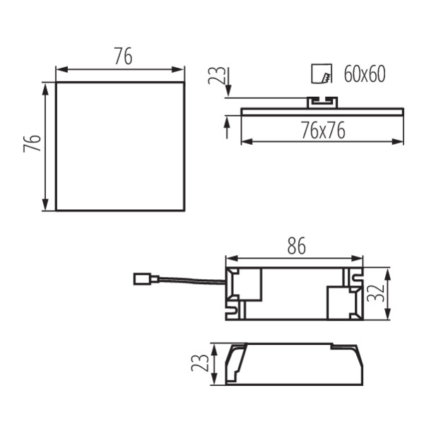 Світильник точковий AREL LED DL 6W-NW, 4000K, IP65/20, білий, Kanlux 29582