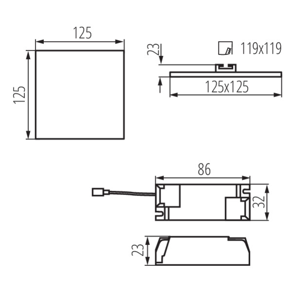 Світильник точковий AREL LED DL 10W-NW, 4000K, IP65/20, білий, Kanlux 29586