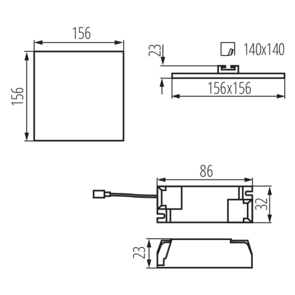 Світильник точковий AREL LED DL 14W-NW, 4000K, IP65/20, білий, Kanlux 29590