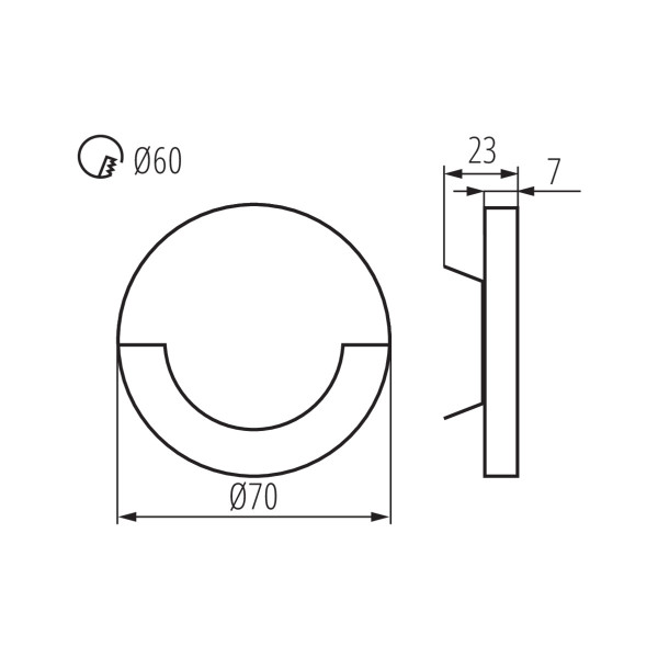 Світильник SOLA LED, 0.8W, 12V DC, 4000K, IP20, нерж.сталь, Kanlux 32491