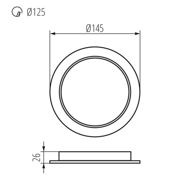 Світильник точковий TAVO LED DO, 12W, 4000K, IP44/20, білий, Kanlux 36512