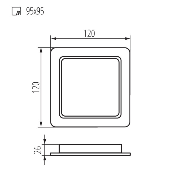 Світильник точковий TAVO LED DL, 9W, 4000K, IP44/20, білий, Kanlux 36516