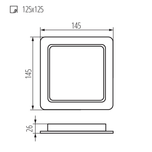 Світильник точковий TAVO LED DL, 12W, 4000K, IP44/20, білий, Kanlux 36517