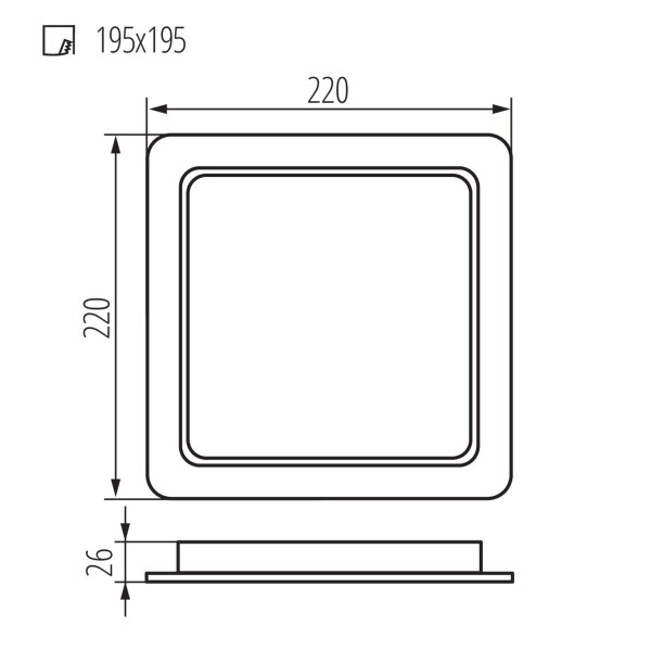 Світильник точковий TAVO LED DL, 24W, 4000K, IP44/20, білий, Kanlux 36519