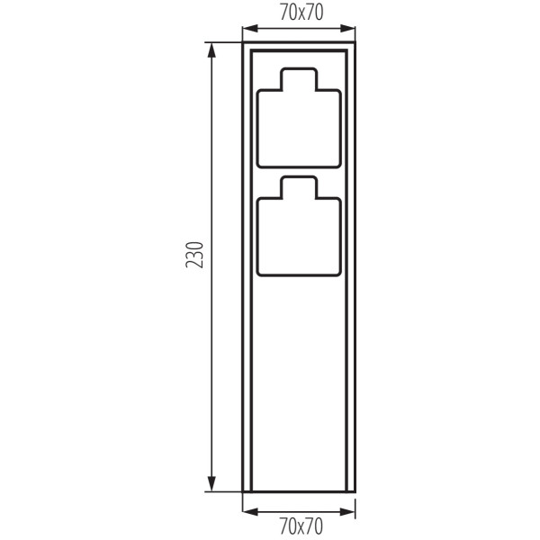 Розетка вулична DASTO 2S0C FR, 230V, 16A, IP44, антрацит, Kanlux 36585