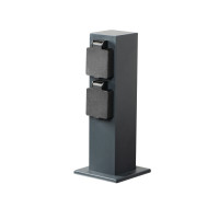 Розетка вулична NASTO 2S0C FR, 230V, 16A, IP44, антрацит, Kanlux 36586