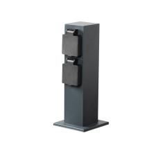Розетка вулична NASTO 2S0C FR, 230V, 16A, IP44, антрацит, Kanlux 36586