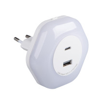 Світильник настінний BOLA LED 2xUSB, А+С, 022Вт, 3000К, IP20, білий, Kanlux 37397