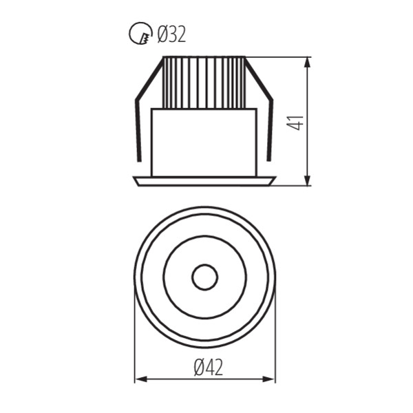 Світильник точковий HAXA-DSO POWER LED-B, 1W, 3000K, IP20, алюміній, Kanlux 8103