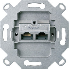 Розетка комп'ютерна RJ45 подвійна, кат 6а, механізм, Merten 465706