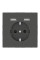 Розетка силова 2К+З, 16А, з USB 2.4A, тип А+А, гвинт.затиск, шторки, Антрацит, пластик, D-Life Merten MEG2366-6034