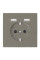 Розетка силова 2К+З, 16А, з USB 2.4A, тип А+А, гвинт.затиск, шторки, Нікель, метал, D-Life Merten MEG2366-6050