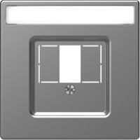 Центральная плата для TAE/Audio/USB с полем для надписи, Нержавеющая сталь, пластик, D-Life Merten MEG4250-6036