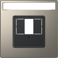 Центральная плата для TAE/Audio/USB с полем для надписи, Никель, металл, D-Life Merten MEG4250-6050