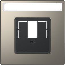 Центральна плата до TAE/Audio/USB з полем для надпису, Нікель, метал, D-Life Merten MEG4250-6050