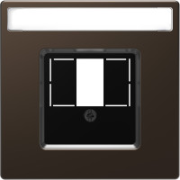 Центральна плата до TAE/Audio/USB з полем для надпису, Мокко, метал, D-Life Merten MEG4250-6052