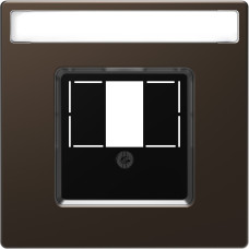 Центральна плата до TAE/Audio/USB з полем для надпису, Мокко, метал, D-Life Merten MEG4250-6052