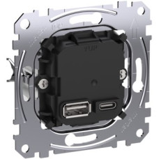 Механізм зарядного пристрою USB, тип А+C, 45 Вт, Merten MEG4366-0120