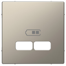 Центральна плата до механізма зарядного пристрою USB, Нікель, метал, D-Life Merten MEG4367-6050