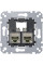 Розетка комп'ютерна RJ45 подвійна, 6 кат, STP екр, механізм, Merten MEG4576-0022