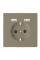 Розетка силова 2К+З, 16А, з USB 2.4A, тип А+А, гвинт.затиск, шторки, Сахара, пластик, D-Life Merten MTN2366-6033